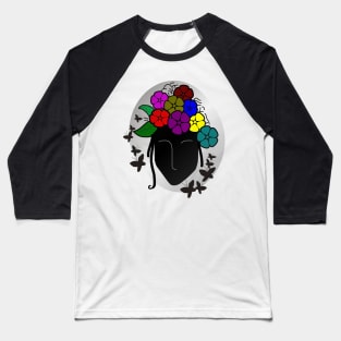 Black lady with floral hair Baseball T-Shirt